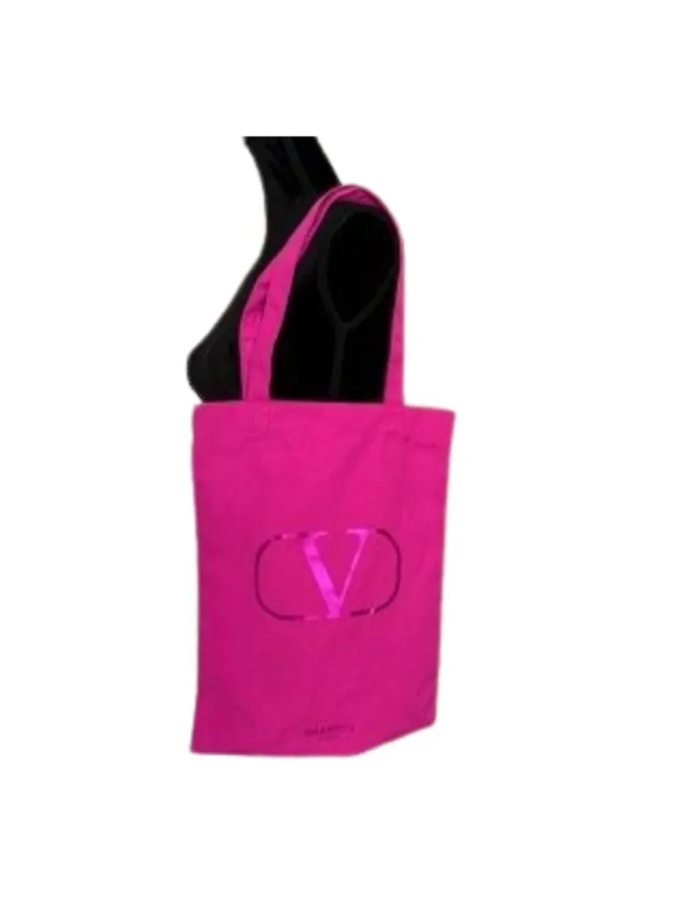 Authentic VIP Valentino Hot Pink V Logo Canvas Tote